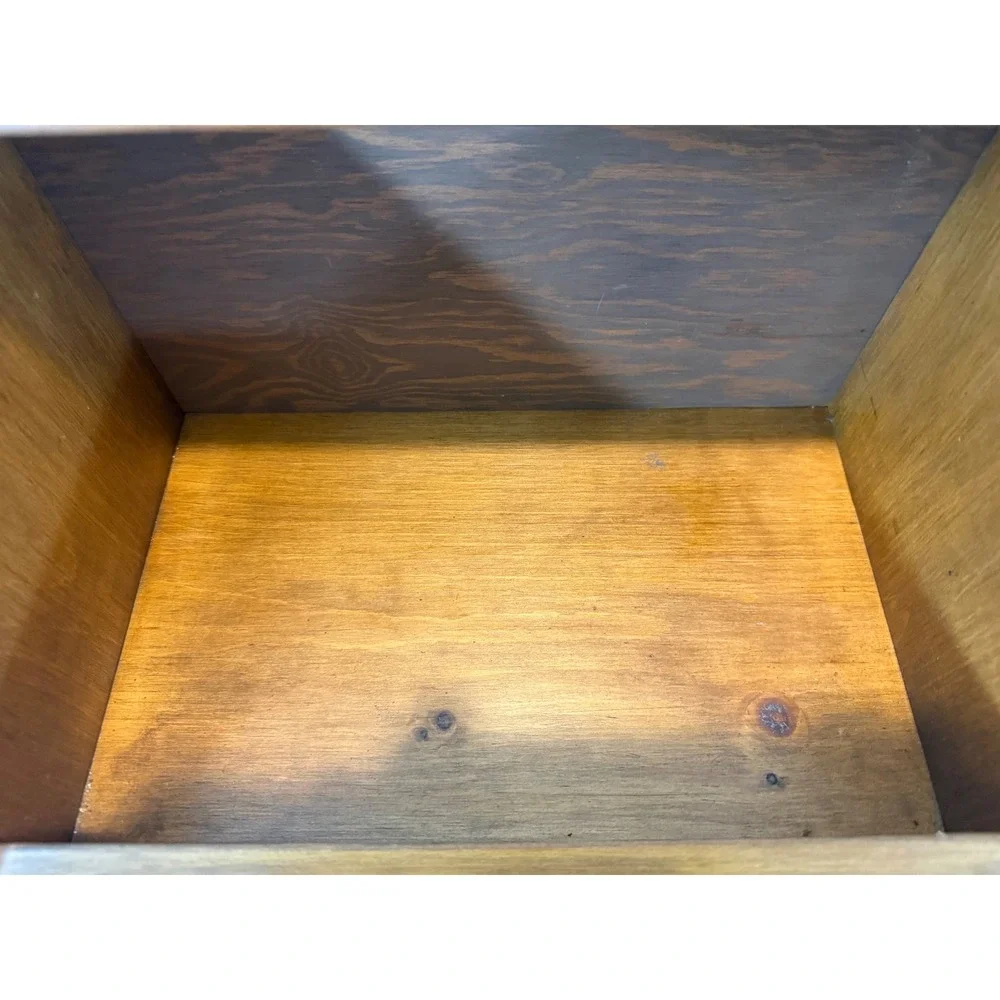 Vintage Wooden Bread Box Farmhouse, Cottagecore, Etched Glass - Nearly Perfect!